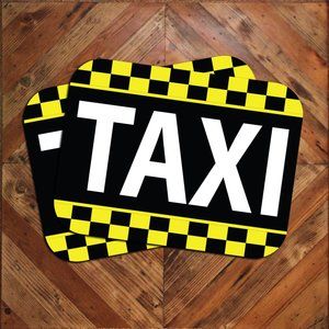 Pair (2) Of Taxi Service Car Magnets 9x12 Generic Transportation Driver Signage